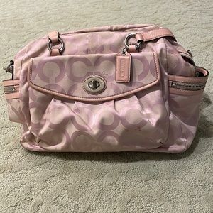 Pink Coach diaper bag